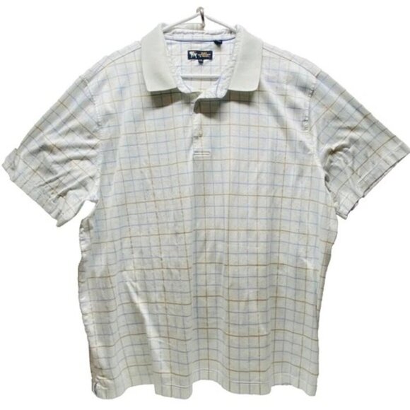 Hart Schaffner Marx Shirt Men's XXL White Striped Luxury Cotton Short Sleeve 2XL - Picture 1 of 8